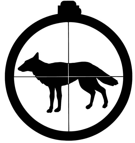 Wolf in sights vinyl sticker. Customize on line. Hunting 054-0093